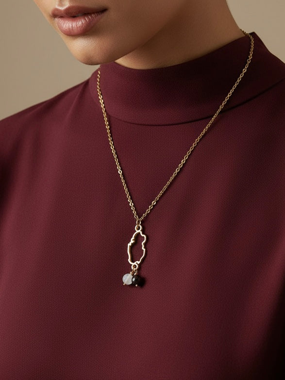 Qatar Necklace - قلادة خريطة قطر