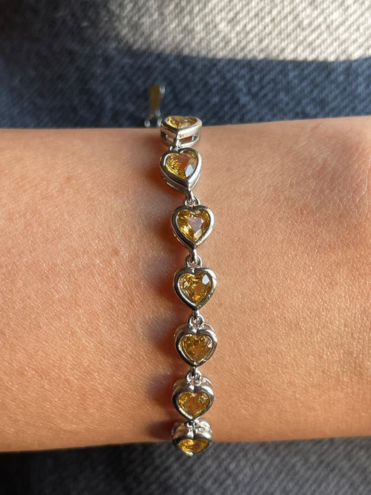 Citrine Heart Chain Bracelet | سيترين