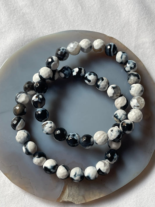 Orca Agate Faceted Bracelet