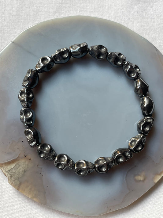 Hematite Skull bracelet