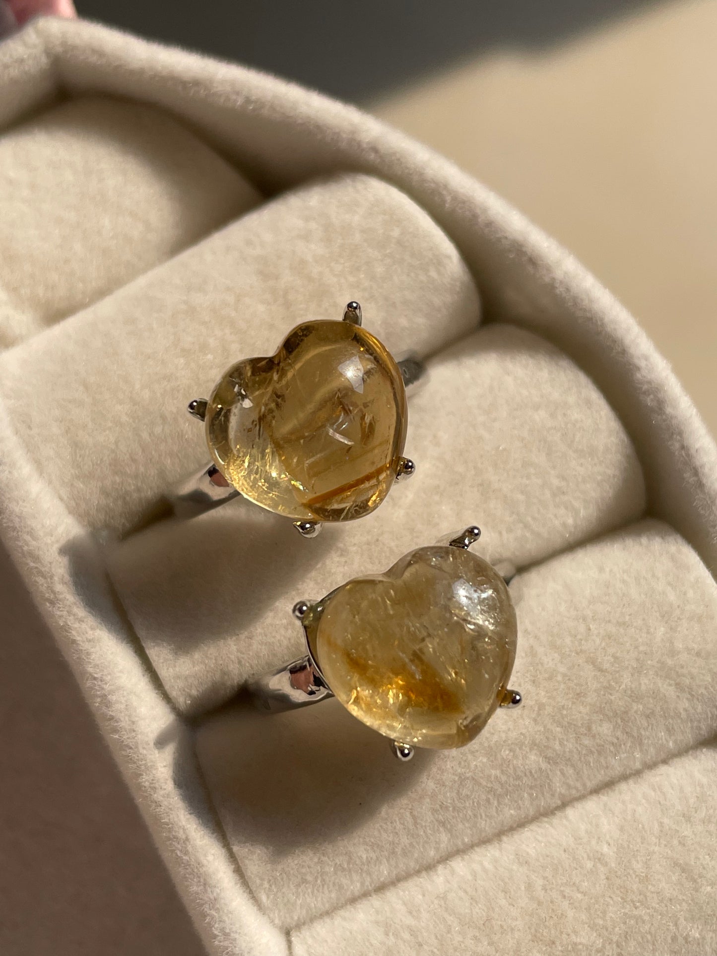 Citrine Heart Ring | Adjustable | سيترين