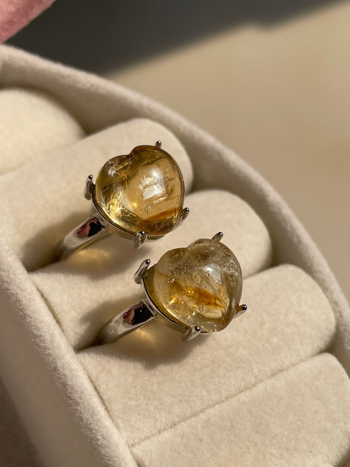 Citrine Heart Ring | Adjustable | سيترين
