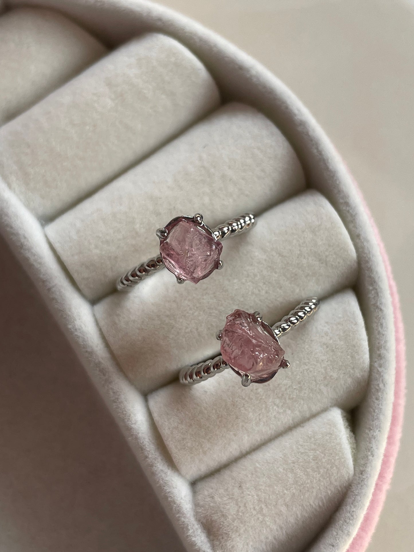 Raw Pink Tourmaline Ring | Adjustable | تورمالين الوردي