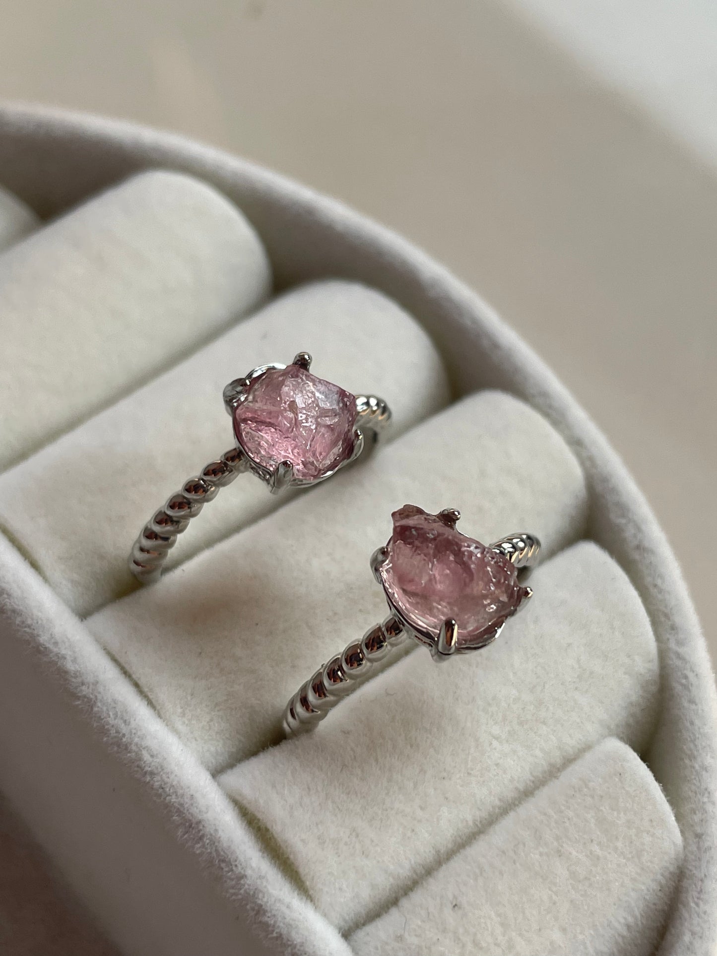 Raw Pink Tourmaline Ring | Adjustable | تورمالين الوردي