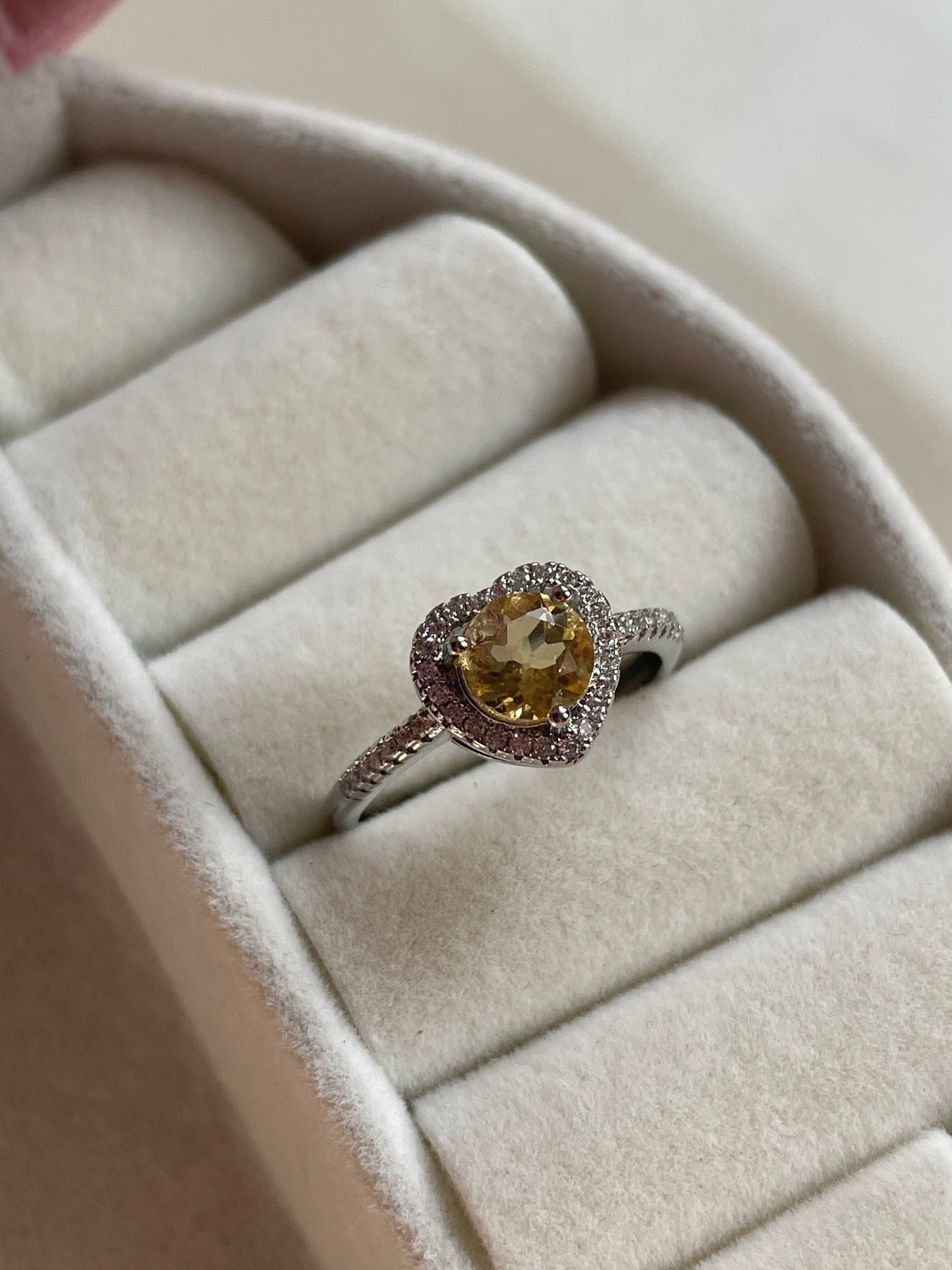 Citrine Heart Ring | Adjustable | سيترين