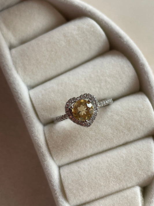 Citrine Heart Ring | Adjustable | سيترين