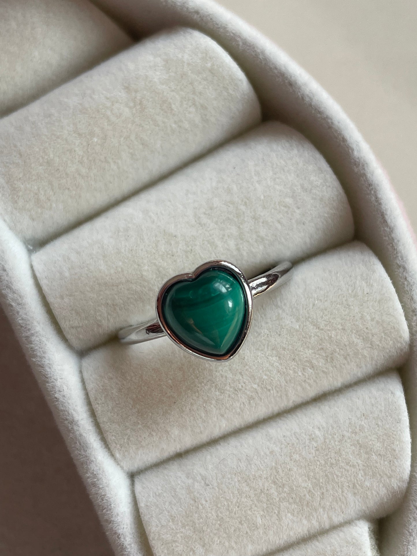 Malachite Heart Ring | Adjustable | ملاكيت