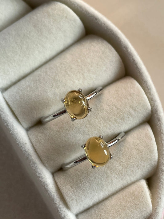S925 Citrine Ring | Adjustable | سيترين