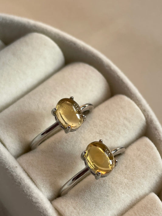S925 Citrine Ring | Adjustable | سيترين