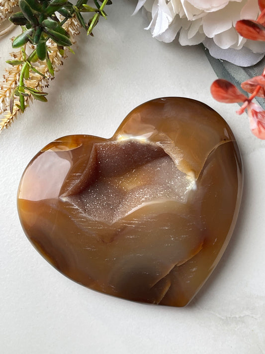 Druzy Agate Heart | حجر العقيق