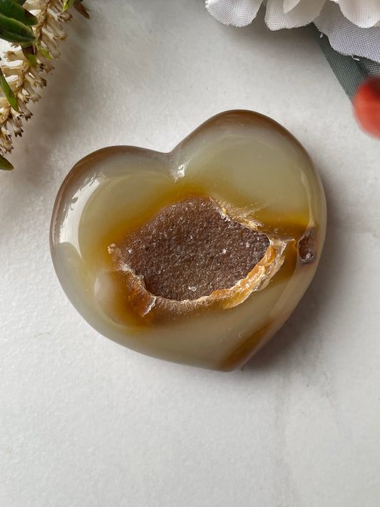 Druzy Agate Heart | حجر العقيق