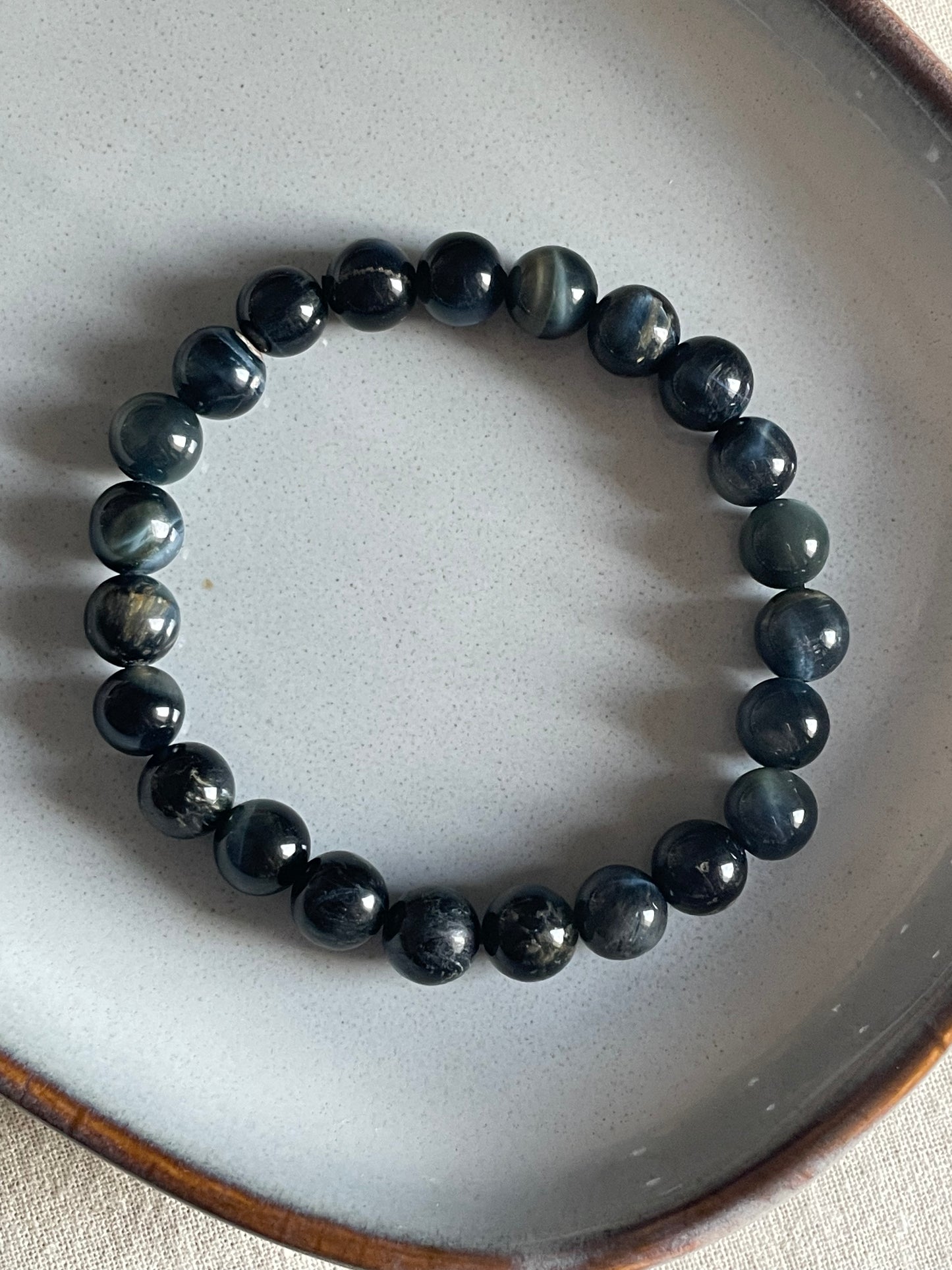 Blue Tiger Eye Bracelet | 8mm | عين النمر الازرق