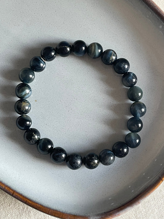 Blue Tiger Eye Bracelet | 8mm | عين النمر الازرق