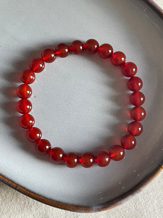 Red Carnelian Bracelet | 8mm |   كارنيليان الاحمر - العقيق الاحمر