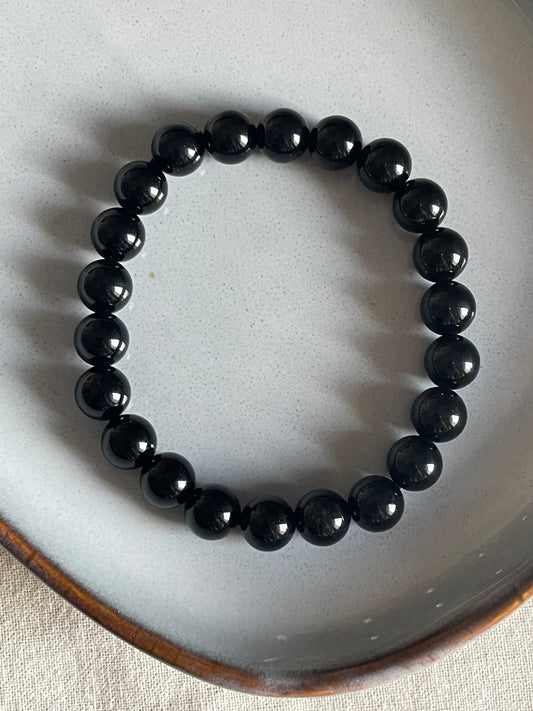 Black Obsidian Bracelet | 8mm | اوبسيديان الاسود - السبج