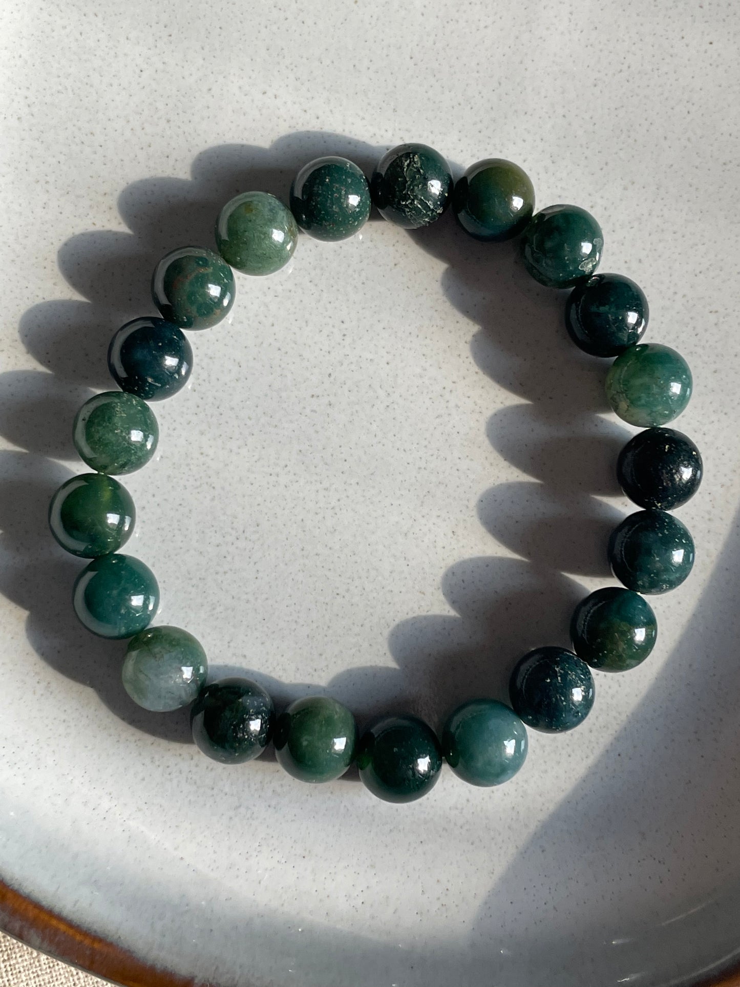 Moss Agate Bracelet | 8mm | عقيق الطحلب