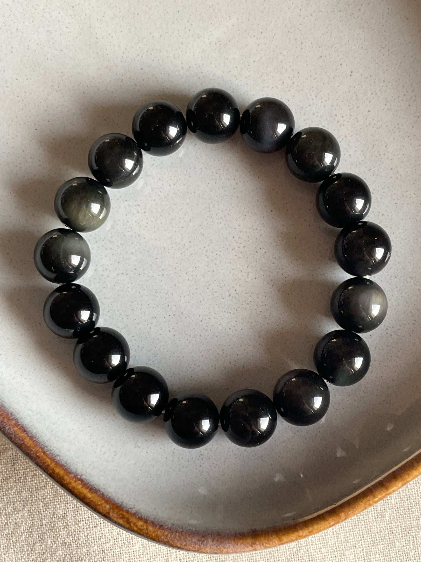 Golden Sheen Obsidian Bracelet | 9mm | السبج الذهبي