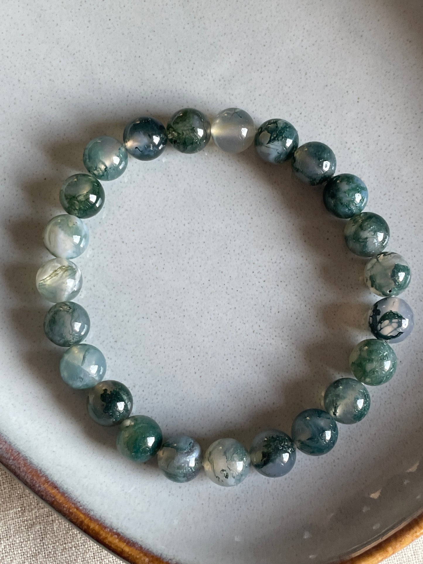Moss Agate Bracelet | 8mm | عقيق الطحلب