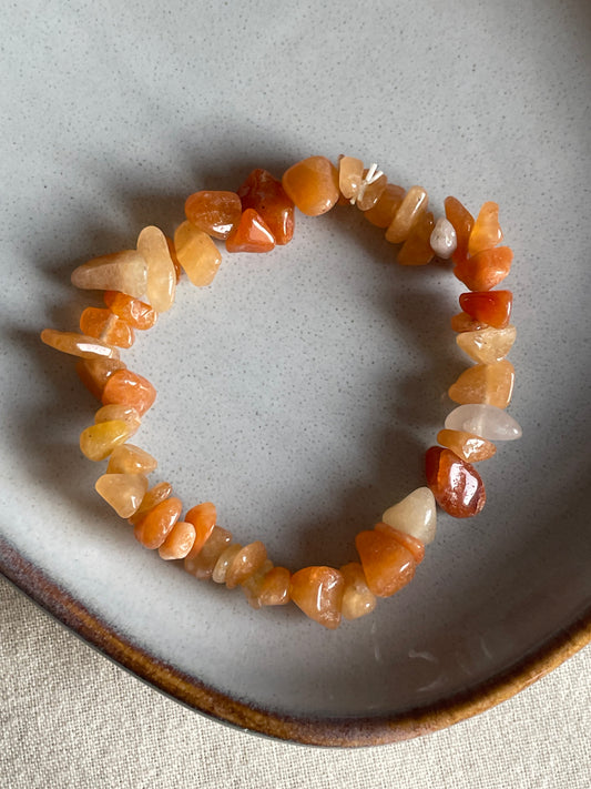 Orange Aventurine Chip Bracelet | الافنتورين البرتقالي