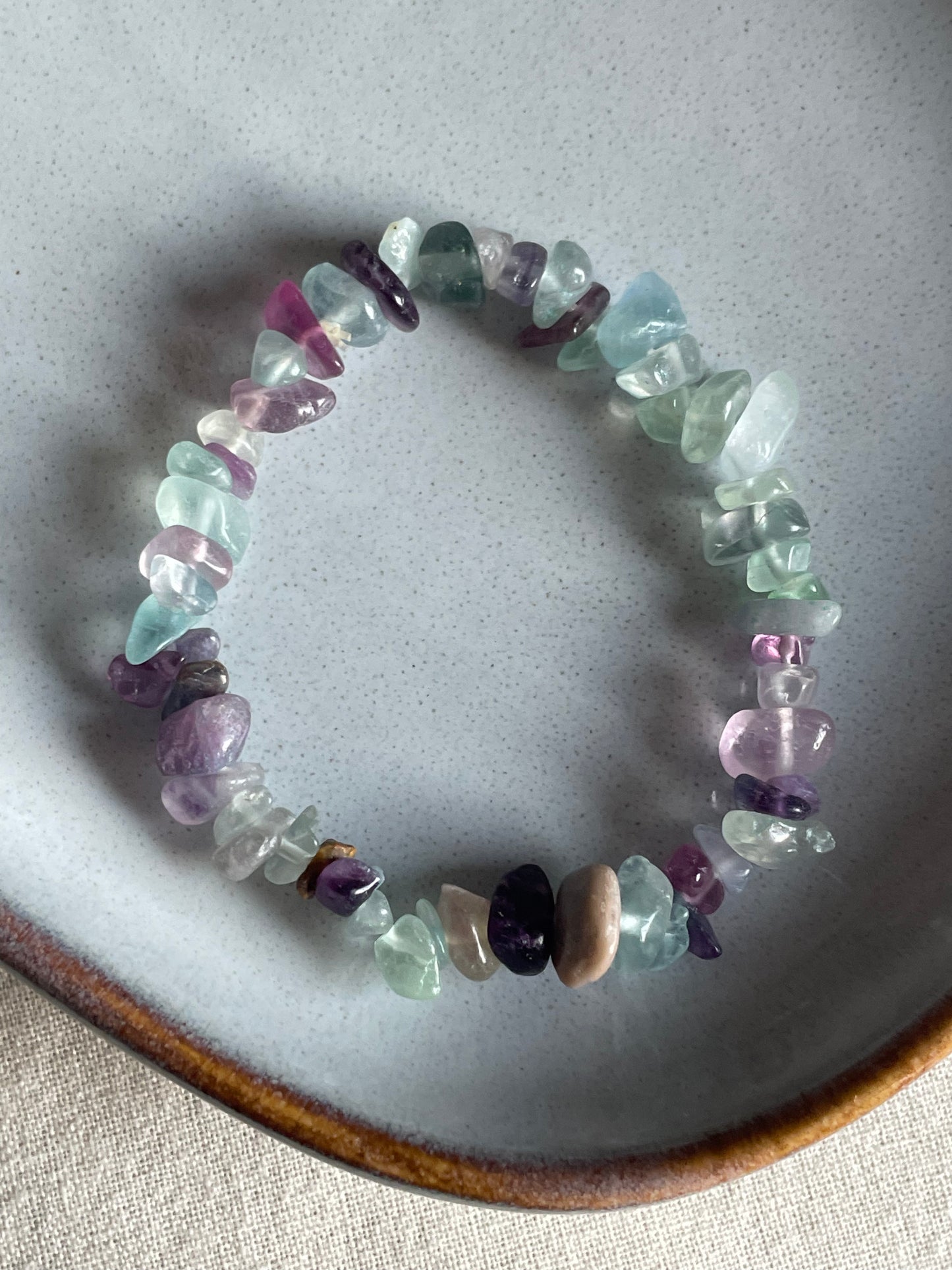 Rainbow Fluorite Chip Bracelet | فلوريت