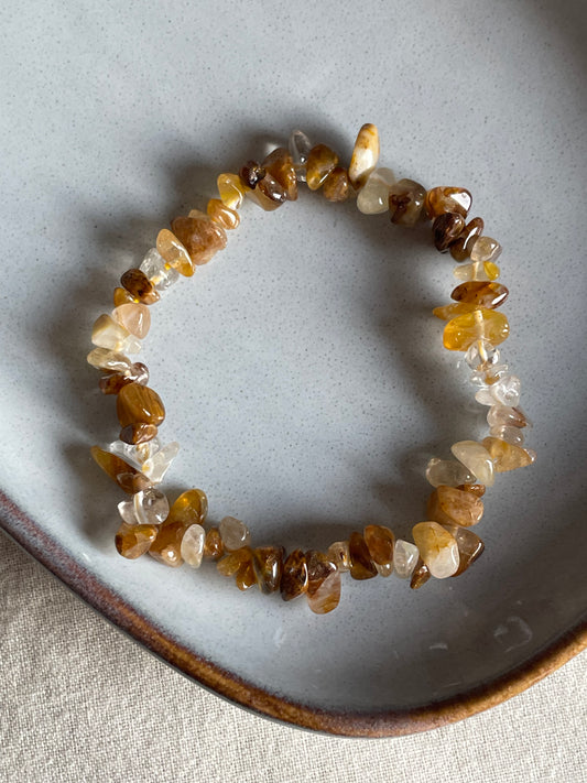 Golden Healer Quartz Chip Bracelet