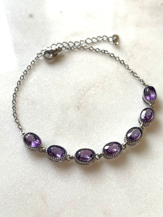 Amethyst Chain Bracelet | الاماثيست - الجمشت