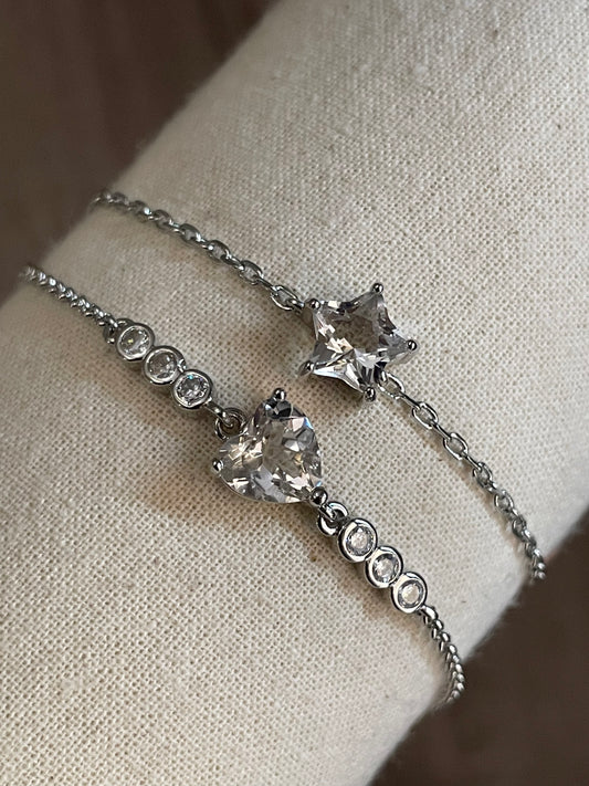 Clear Quartz Chain Bracelet | كلير كوارتز