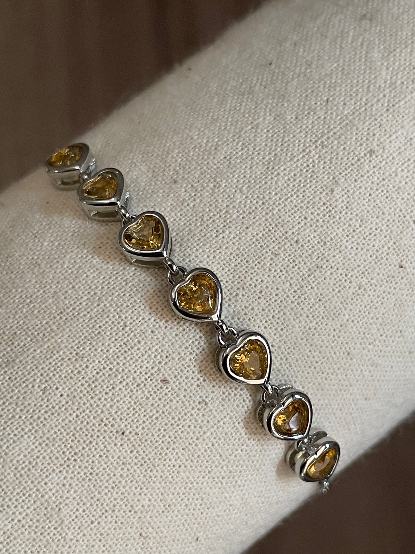 Citrine Heart Chain Bracelet | سيترين