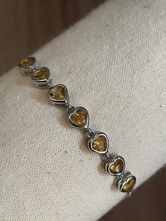 Citrine Heart Chain Bracelet | سيترين