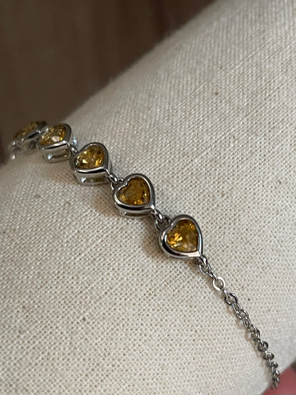 Citrine Heart Chain Bracelet | سيترين