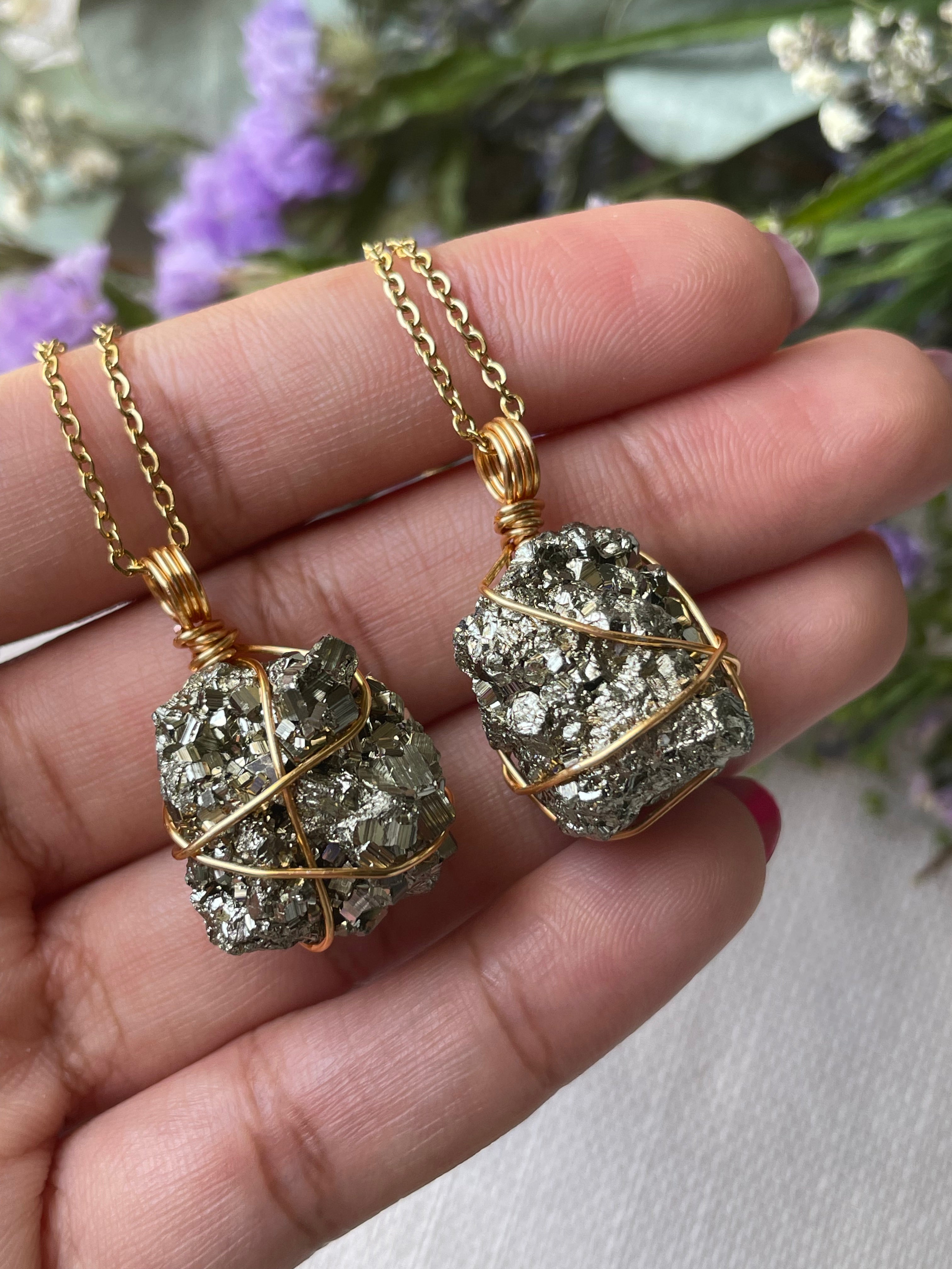 Raw Pyrite Necklace | بيريت