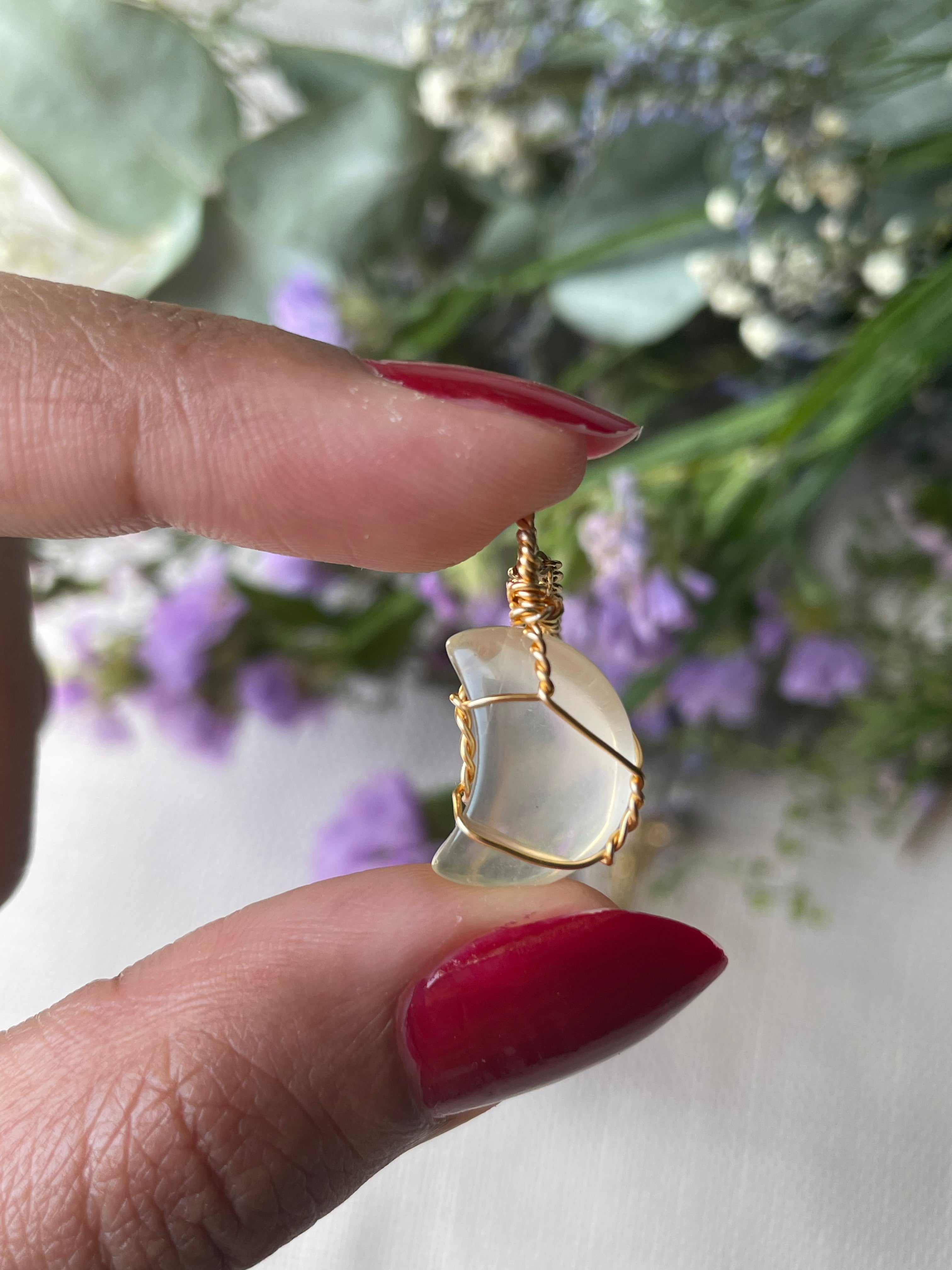 Mini Moon Citrine Necklace | سيترين طبيعي
