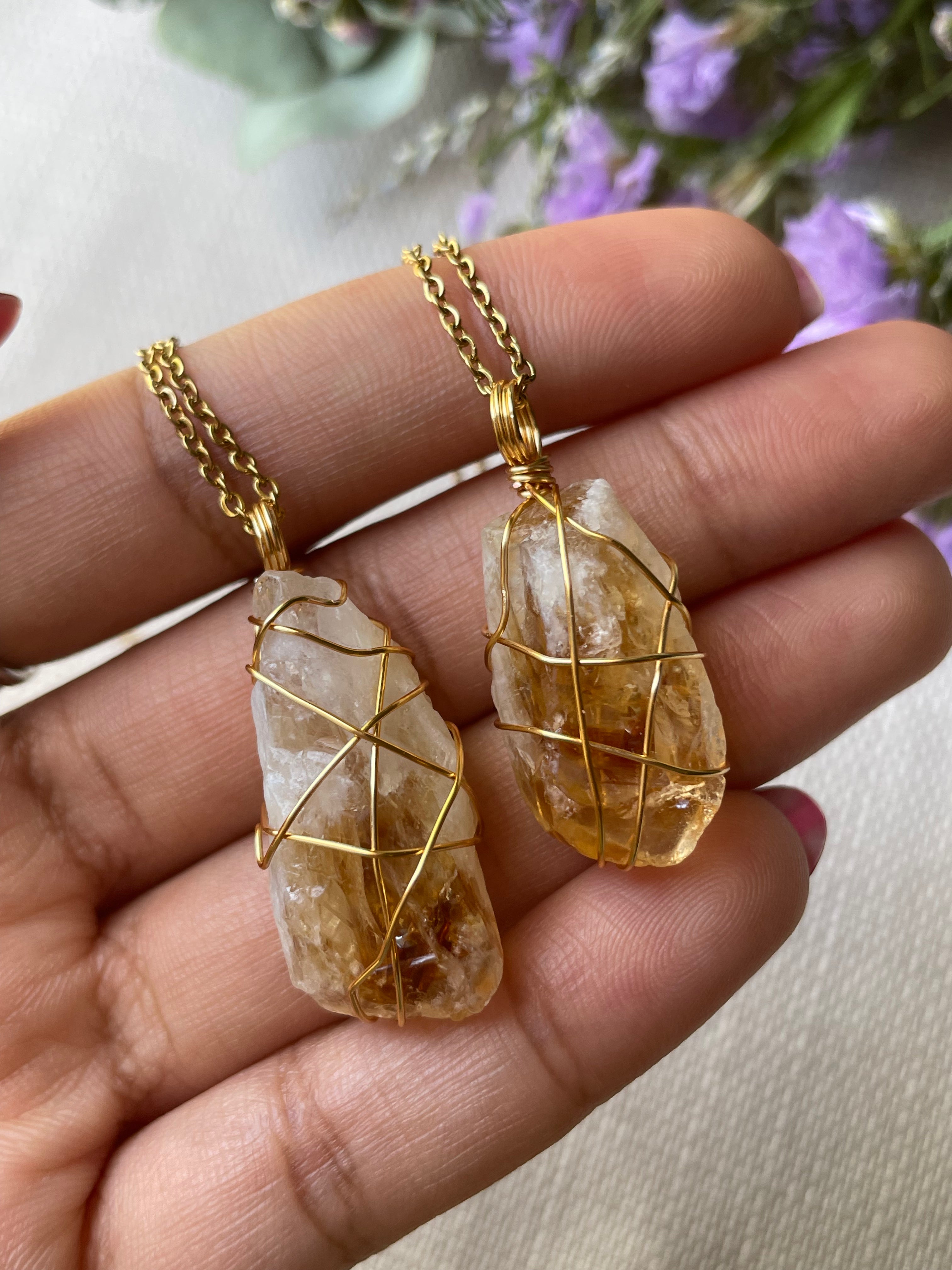 Natural Citrine Necklace | سيترين طبيعي