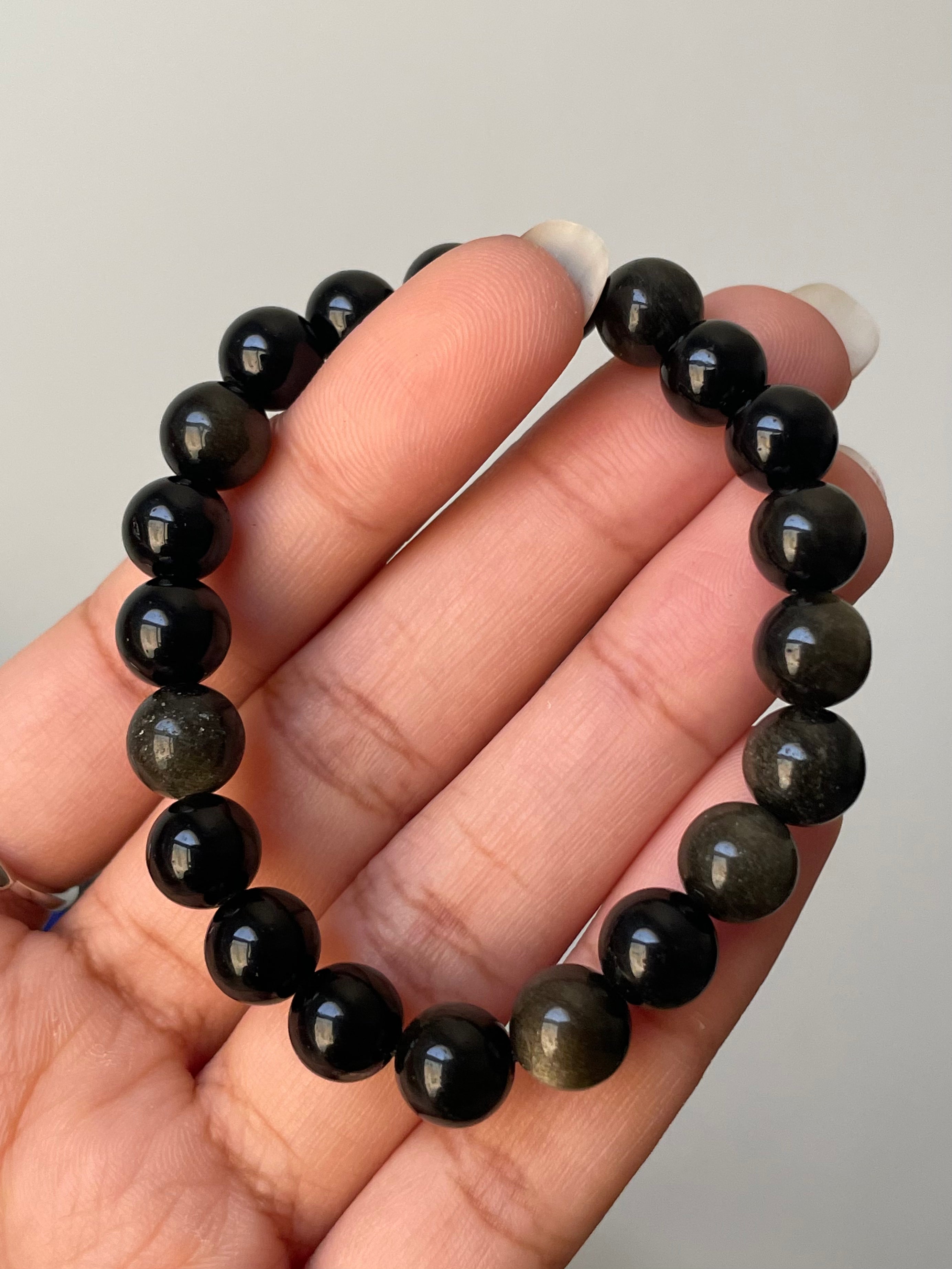 Golden Sheen Obsidian Bracelet | 8mm | السبج الذهبي