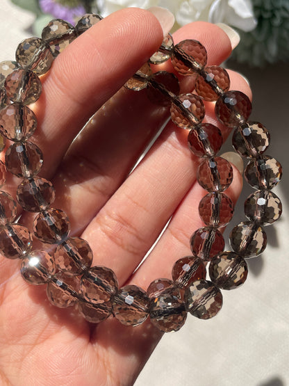 Smoky Quartz Faceted Bracelet | 8mm | سموكي كوارتز