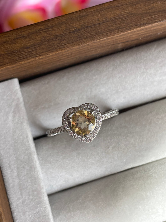 Citrine Heart Ring | Adjustable | سيترين