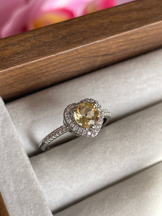 Citrine Heart Ring | Adjustable | سيترين