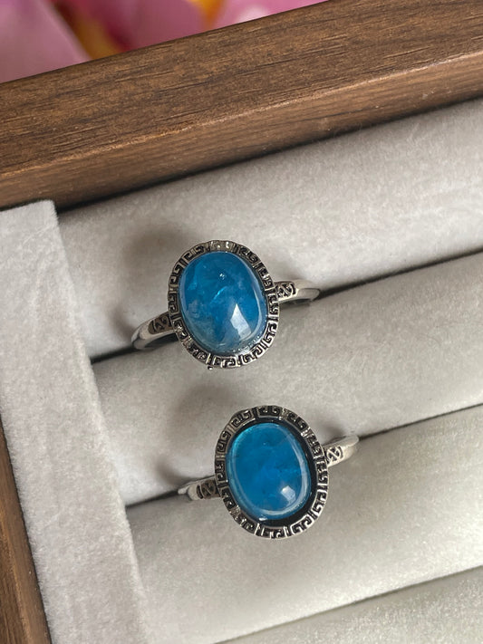 Blue Apatite Ring | Adjustable | الاباتيت الازرق