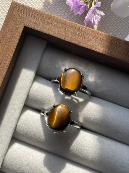 Tiger Eye Ring | Adjustable | خاتم عين النمر