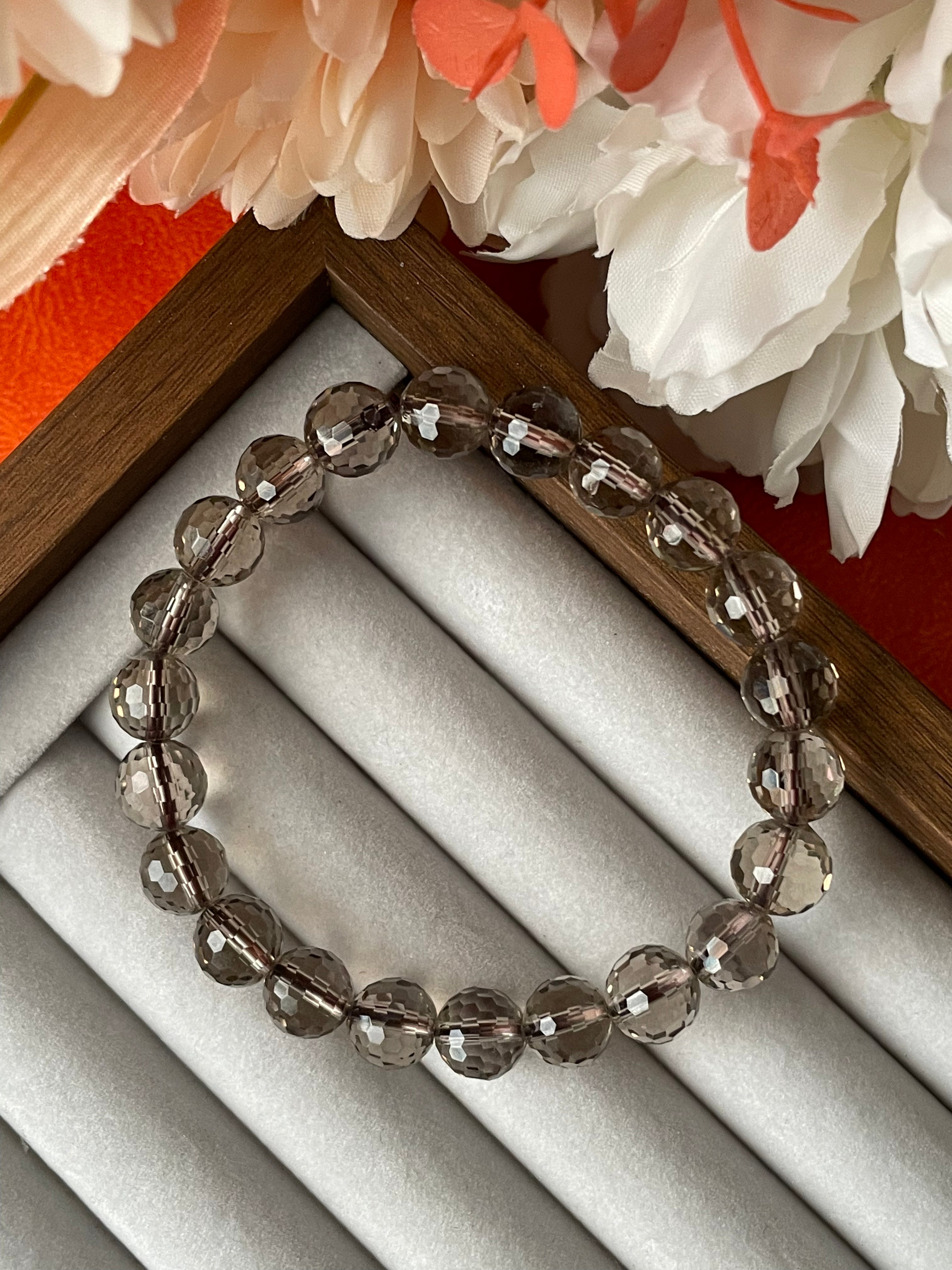 Smoky Quartz Faceted Bracelet | 8mm | سموكي كوارتز