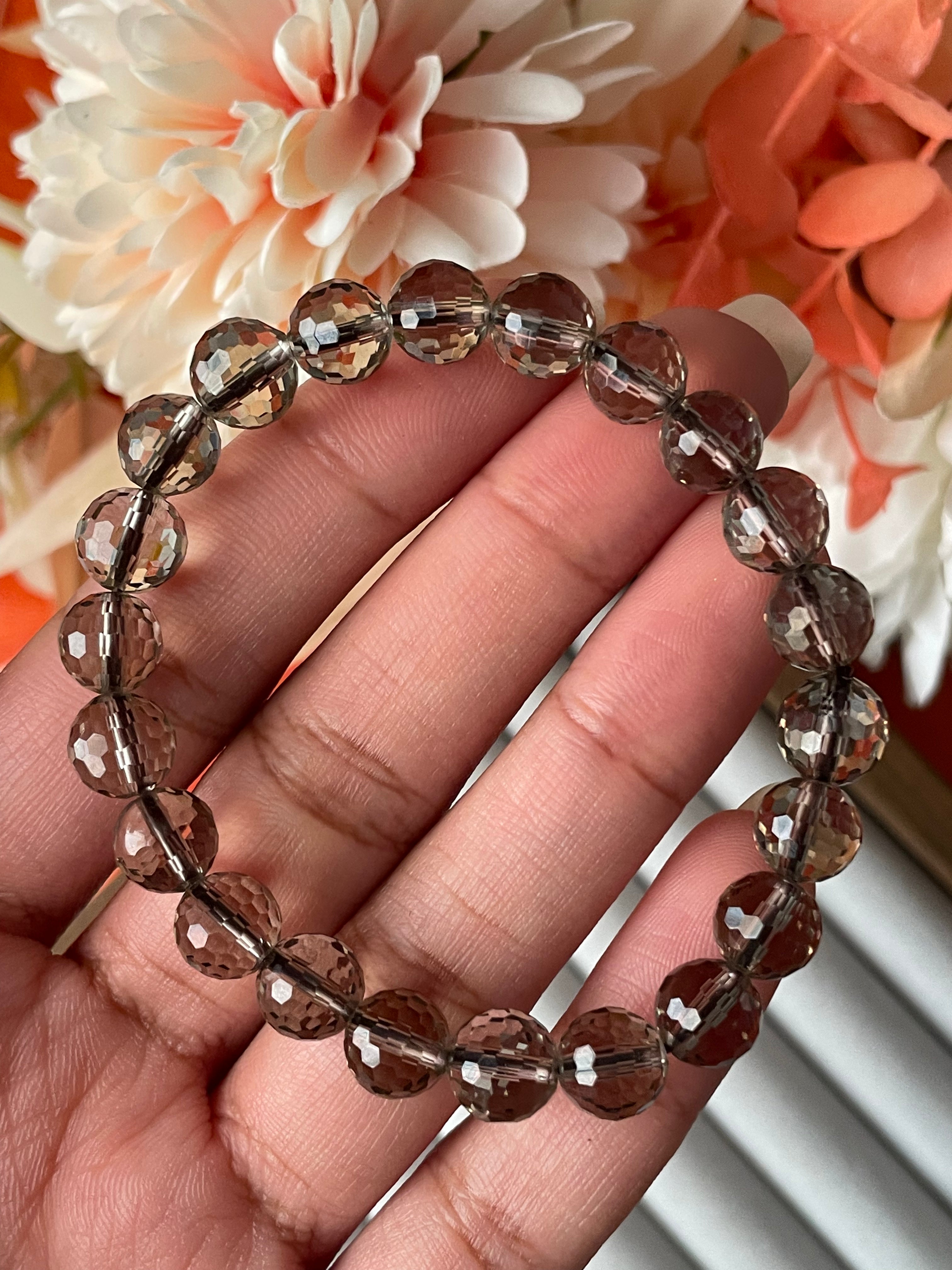 Smoky Quartz Faceted Bracelet | 8mm | سموكي كوارتز