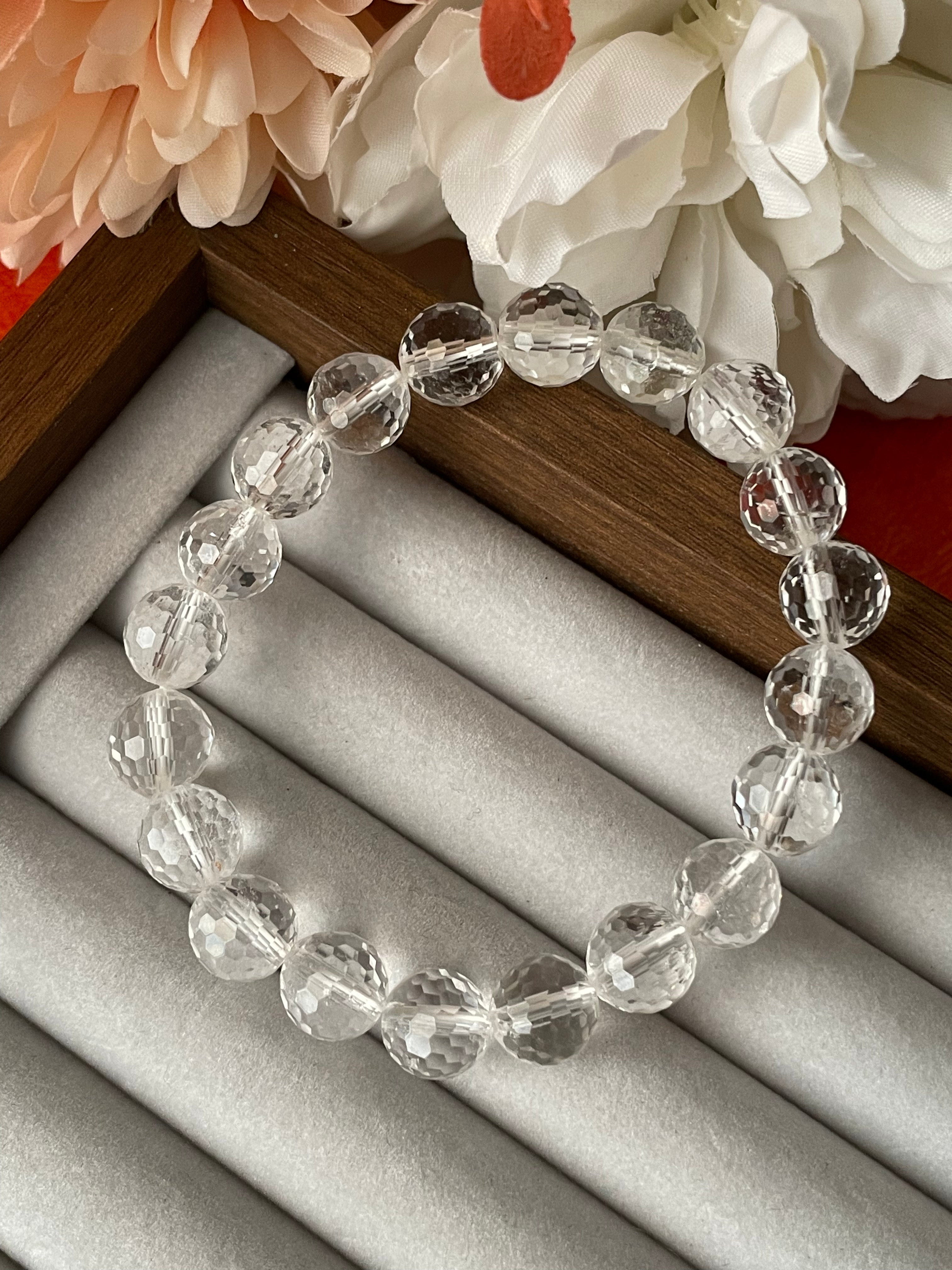 Clear Quartz Faceted Bracelet | 9mm | كلير كوارتز