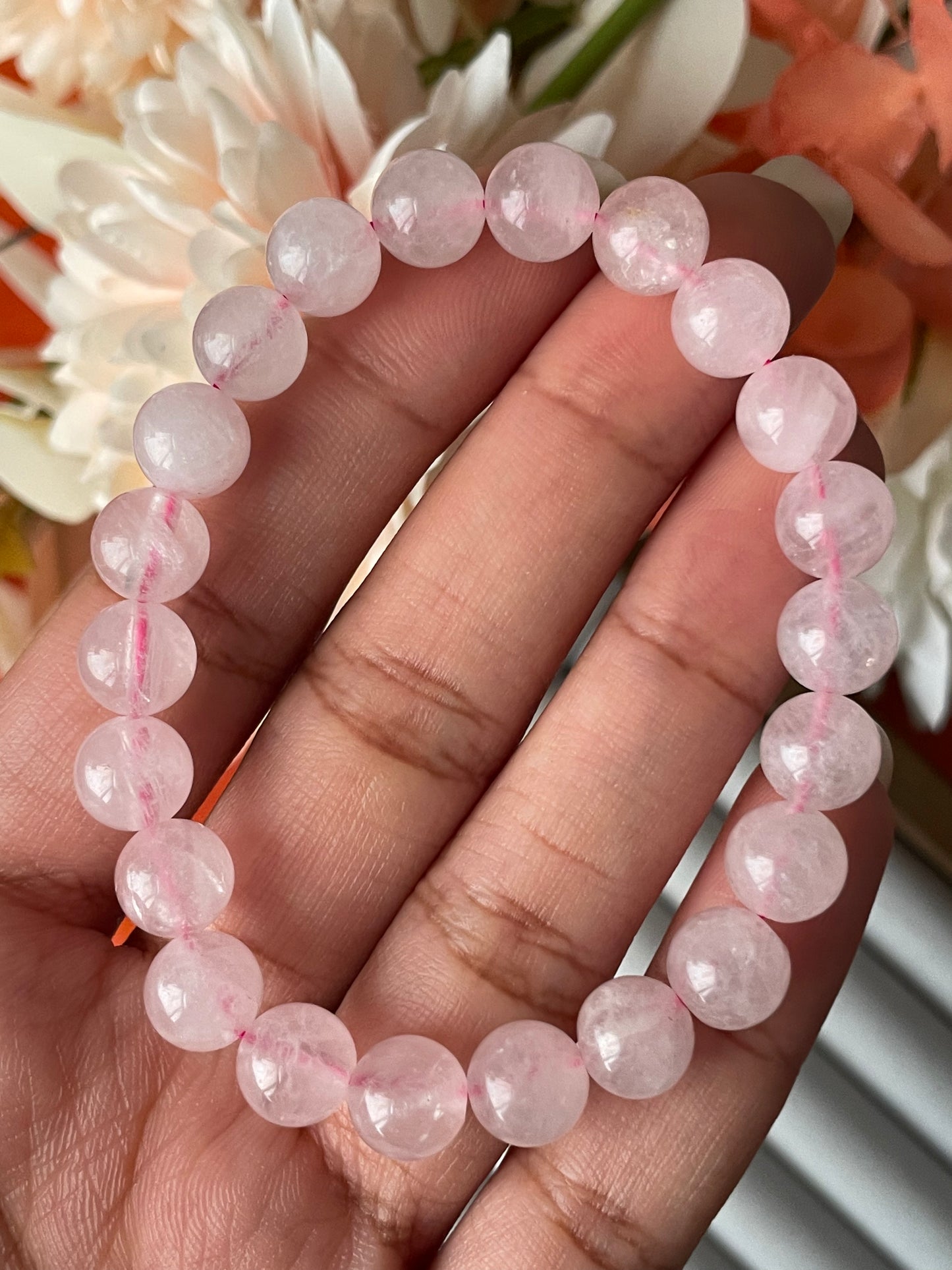 Rose Quartz Bracelet | 8mm | كوارتز الزهري