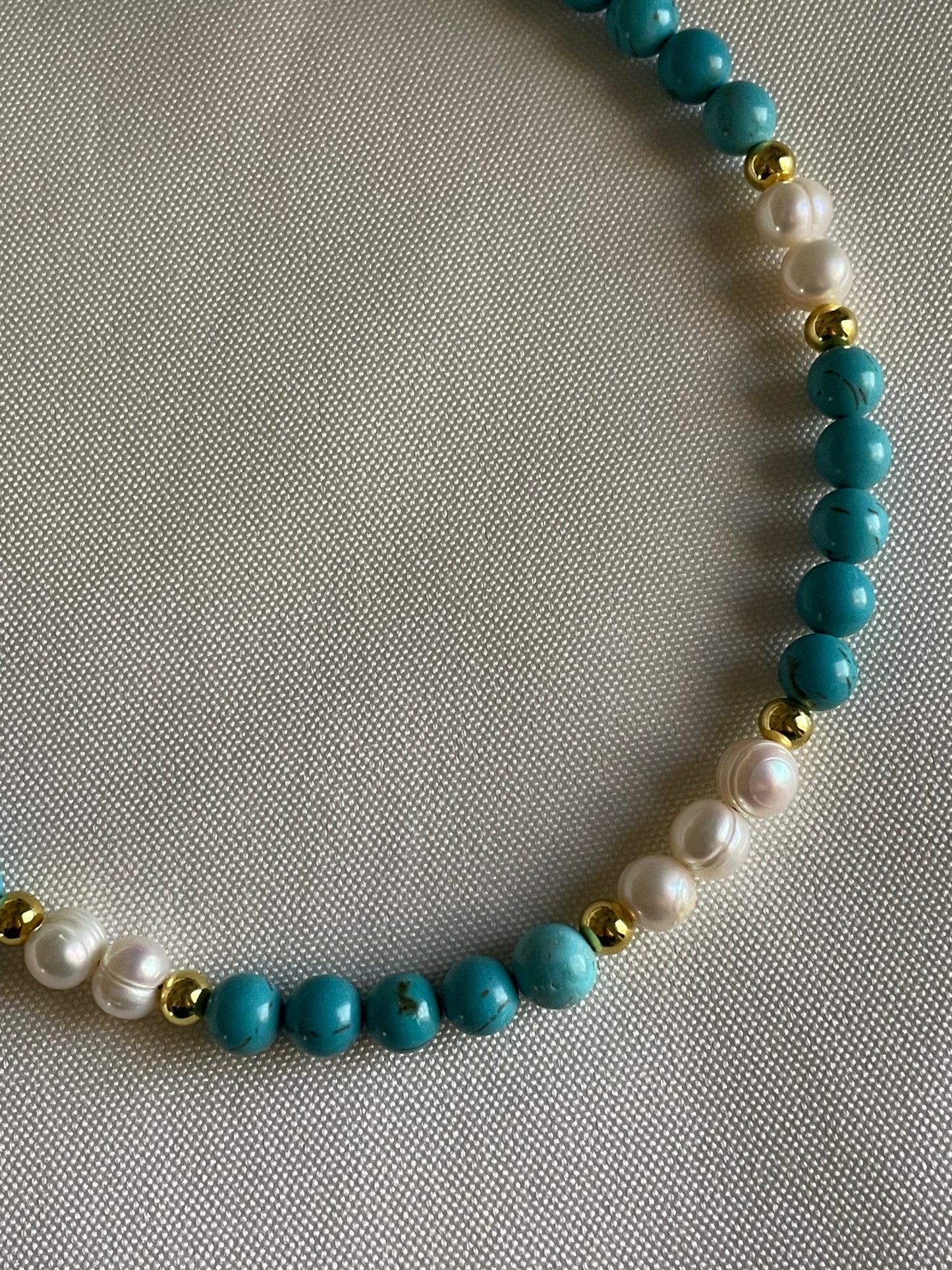 Freshwater Pearl & Turquoise Beaded Necklace
