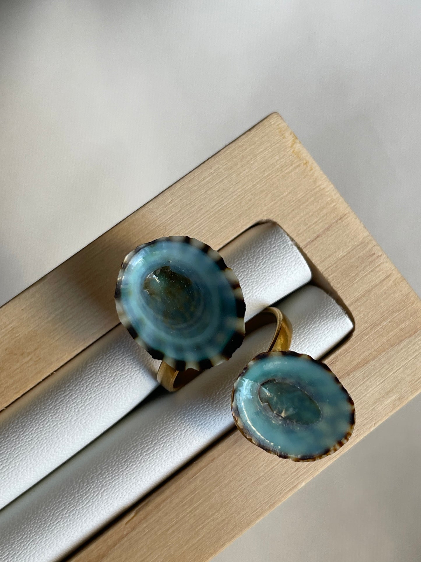 Green-Blue Limpet Shell Ring