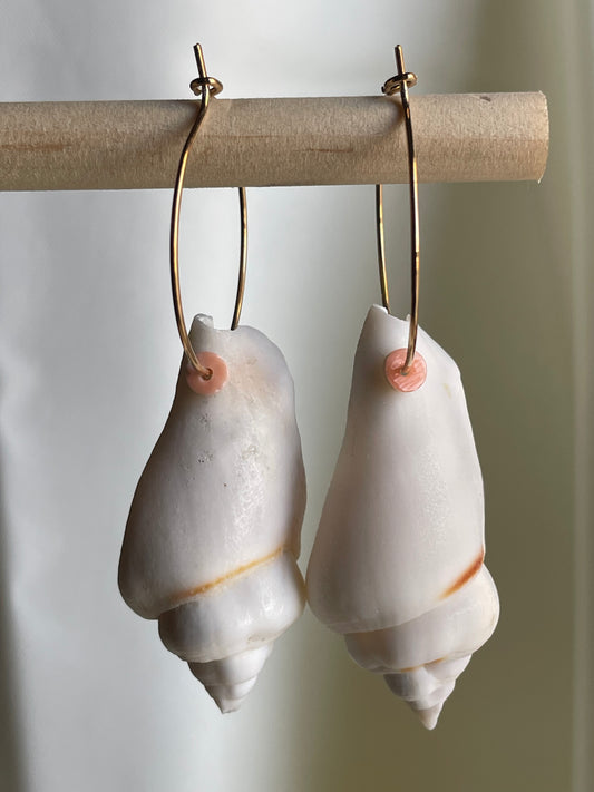 White Wing Shell Earrings