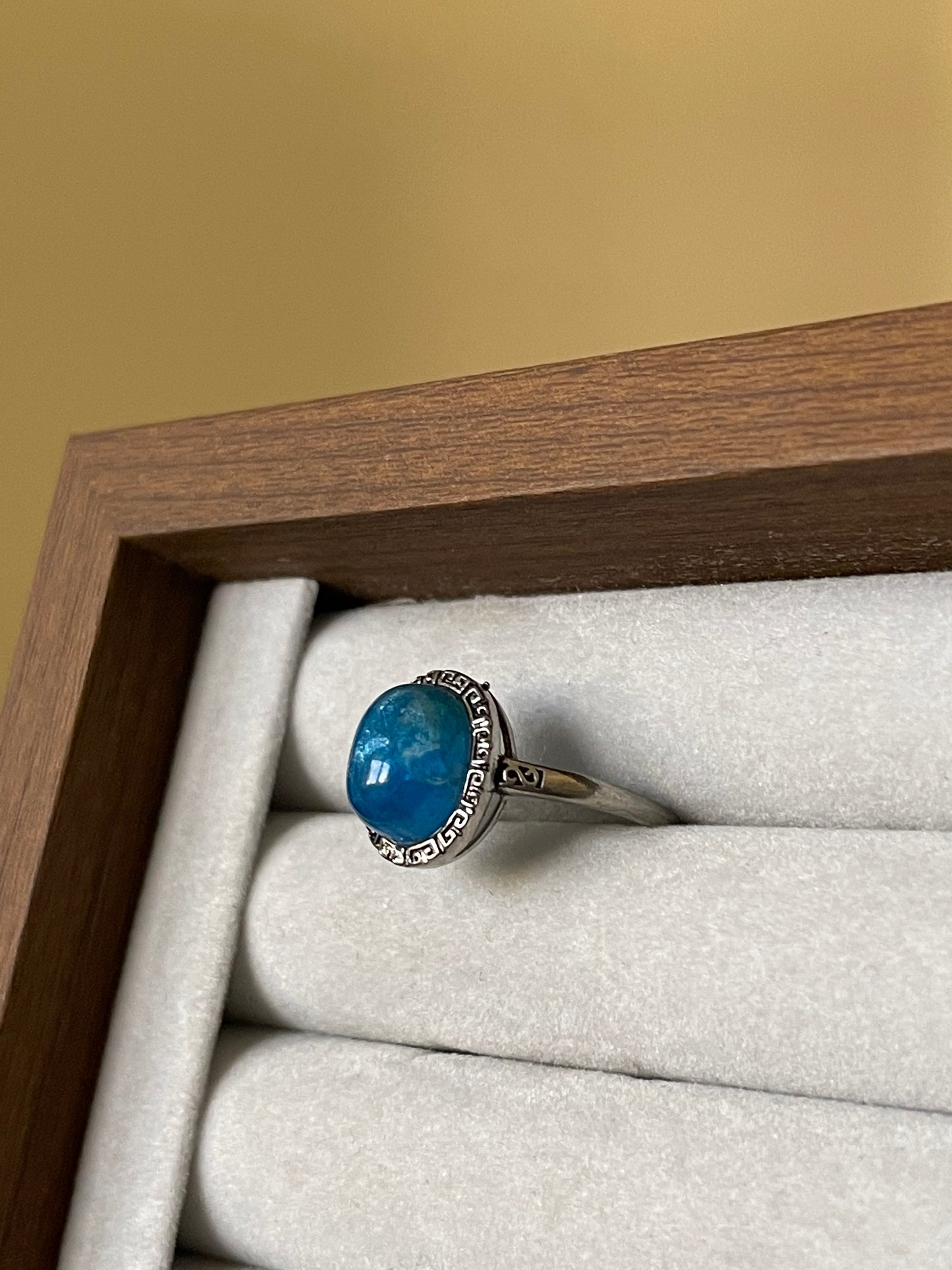 S925 Blue Apatite Ring | الاباتيت الازرق