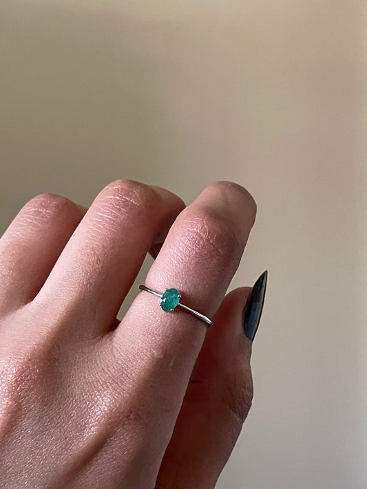 S925 Green Tourmaline Ring | Adjustable | تورمالين الاخضر