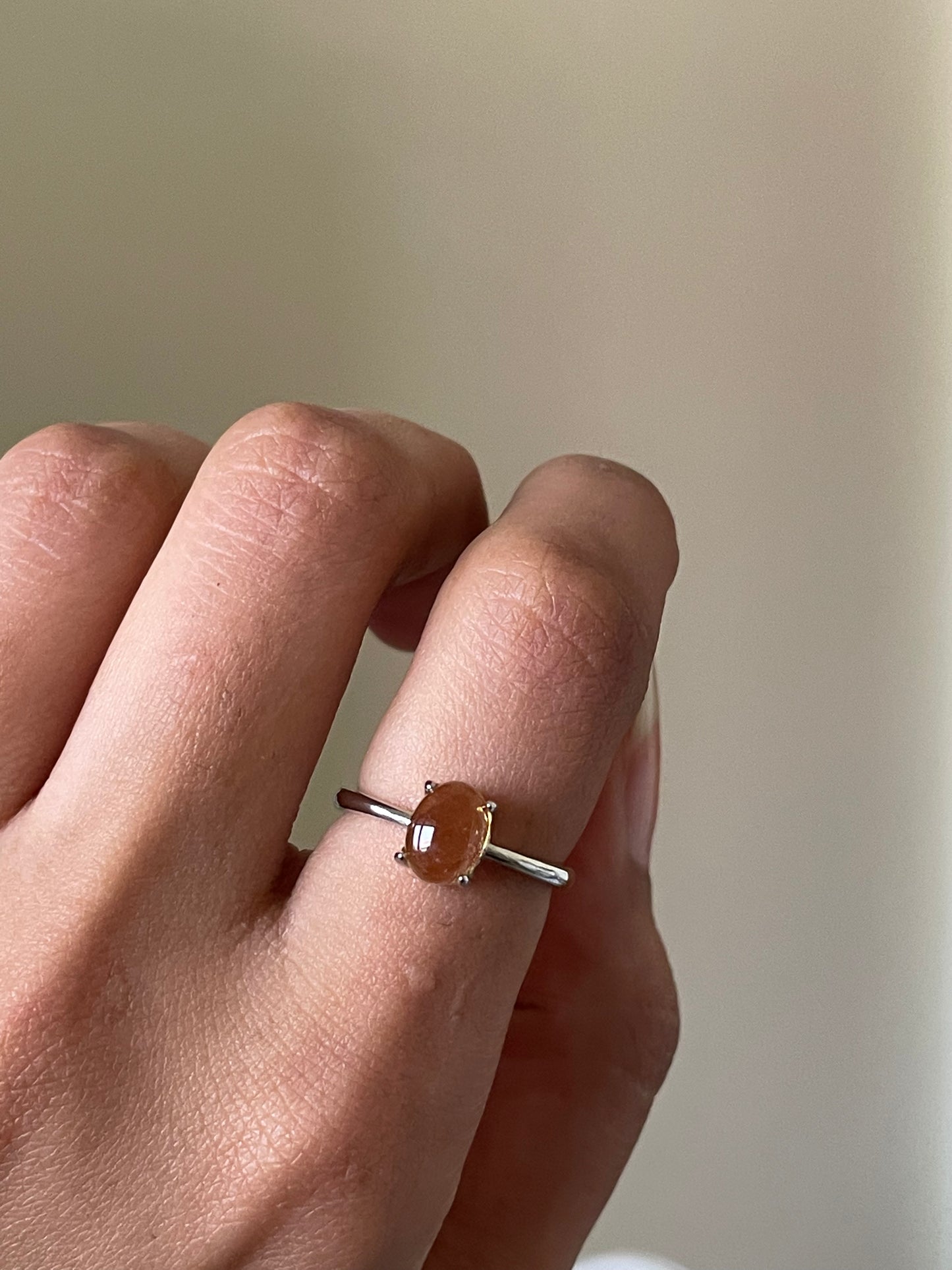S925 Citrine Ring | Adjustable | سيترين