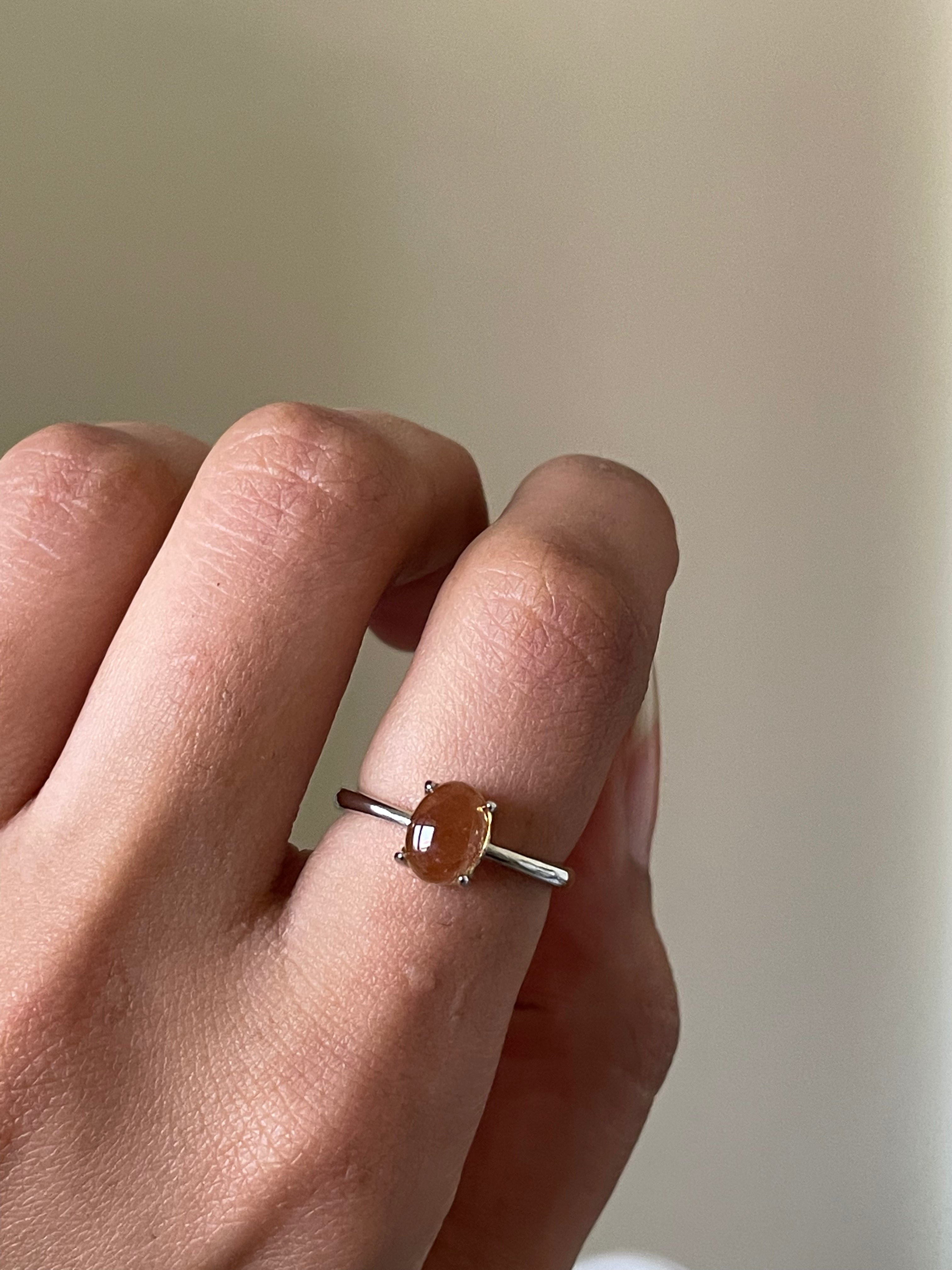 S925 Citrine Ring | Adjustable | سيترين